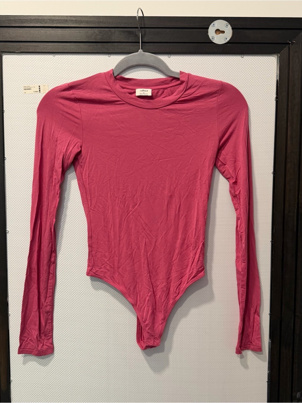 Aritzia Wilfred Pink Long Sleeve Bodysuit